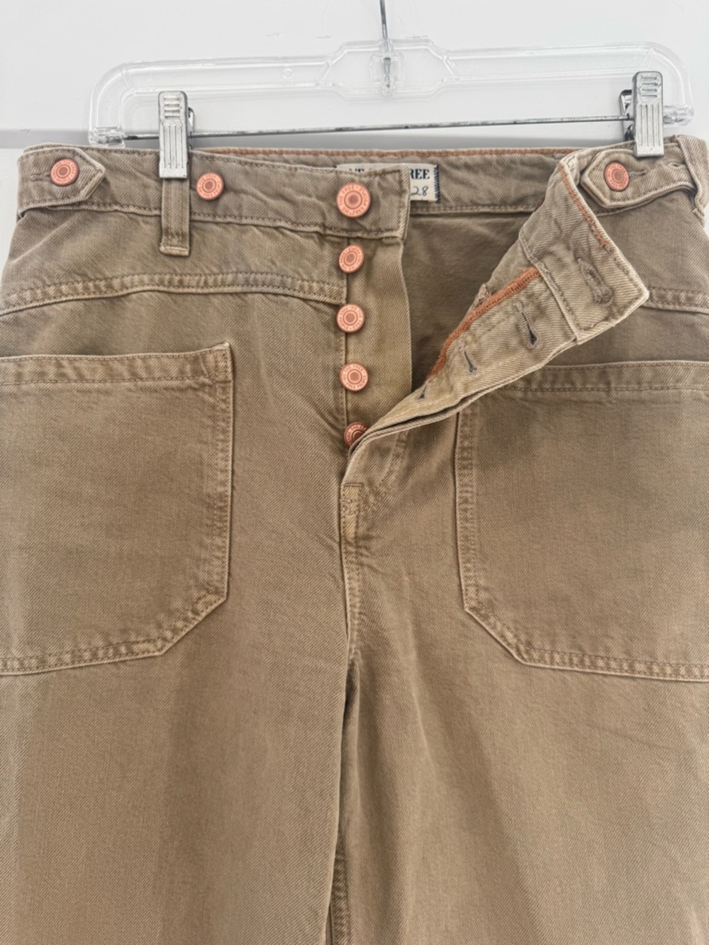We The Free Khaki High-Rise Wide Leg Pants - Picture 5 of 6